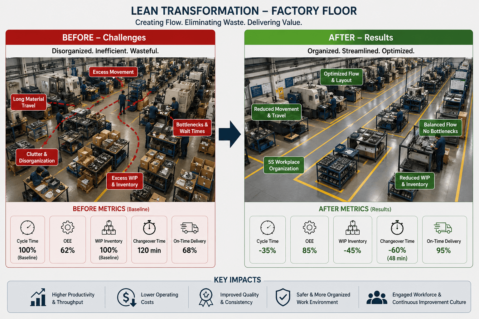 🏭 Factory Floor Lean Transformation/ Auroma manufacturing Inc